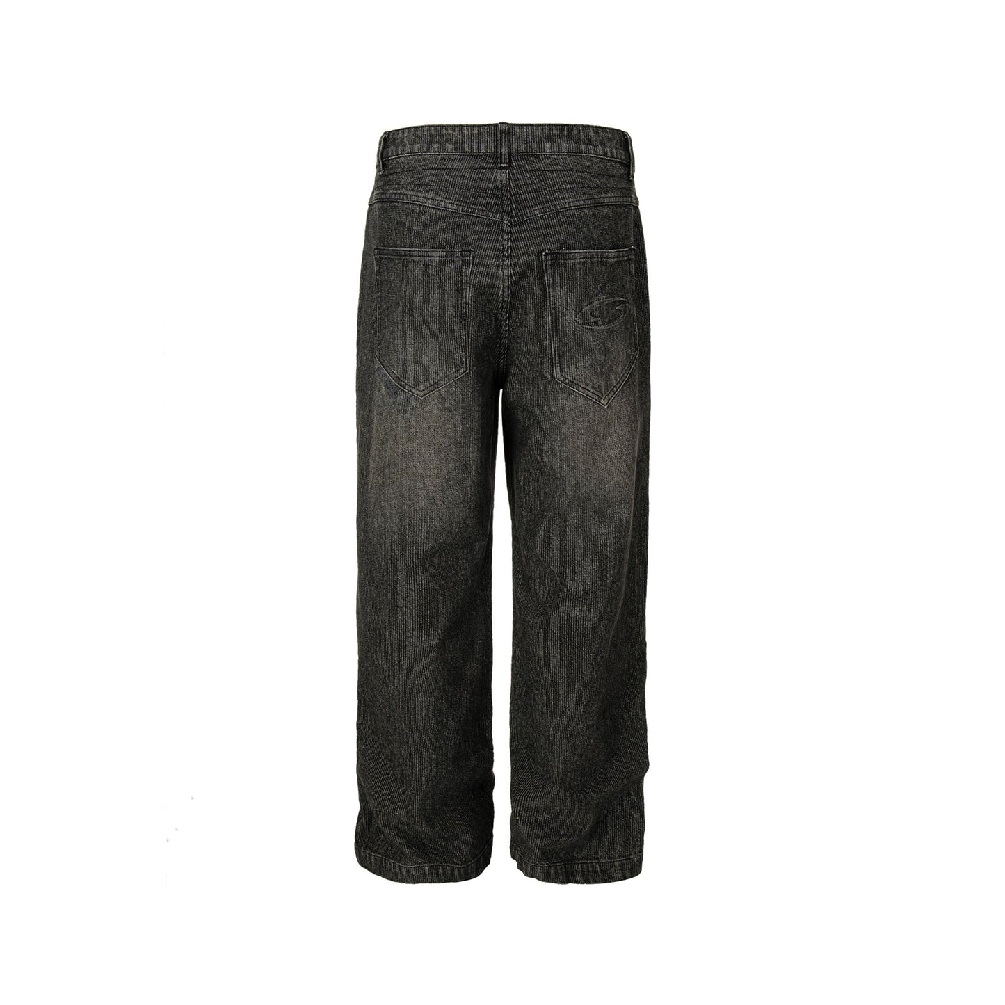 Retro Corduroy Logo Embroidery Straight-Leg Jeans