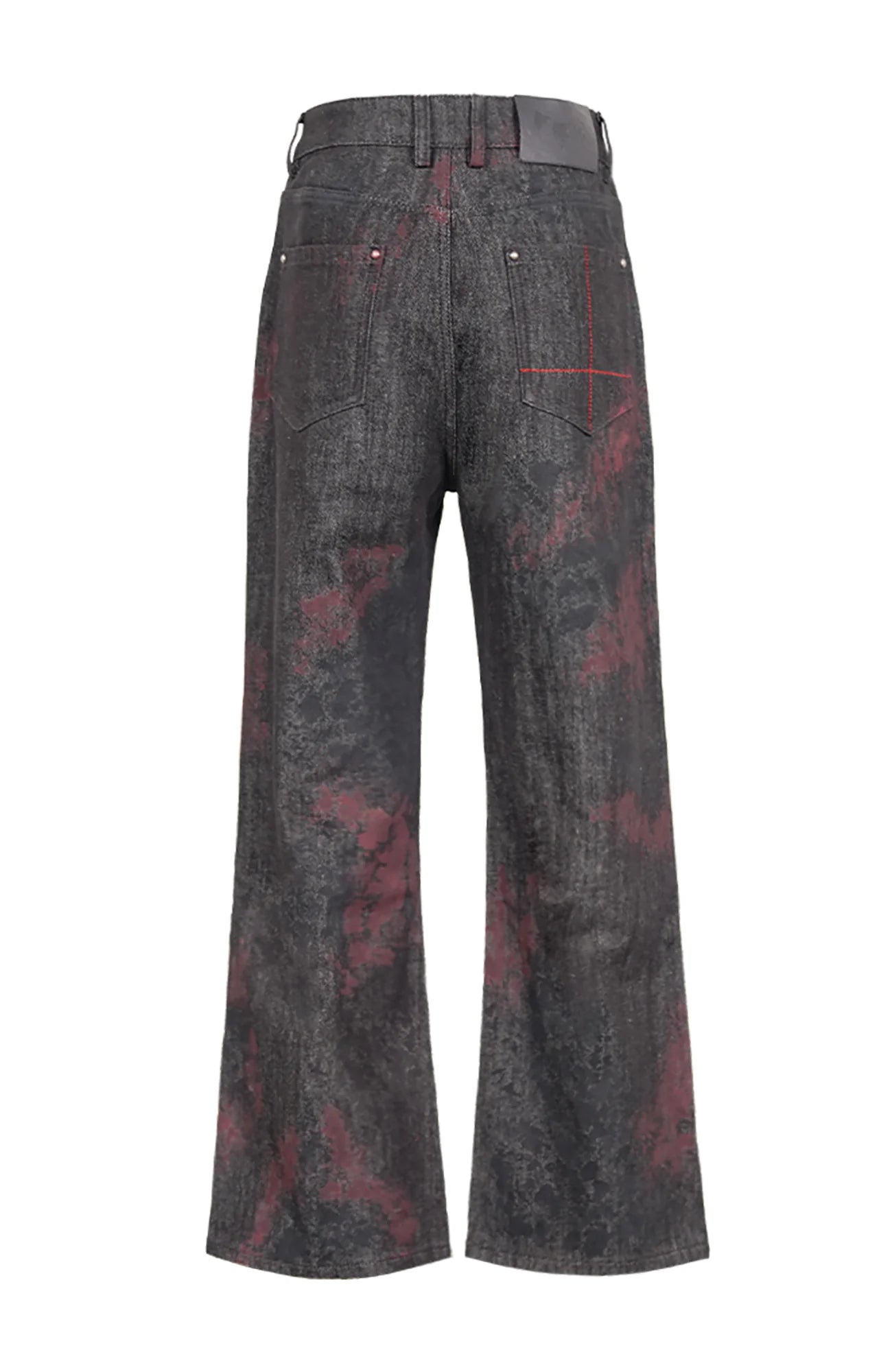 Bloodstained Raw Flared Denim Pants