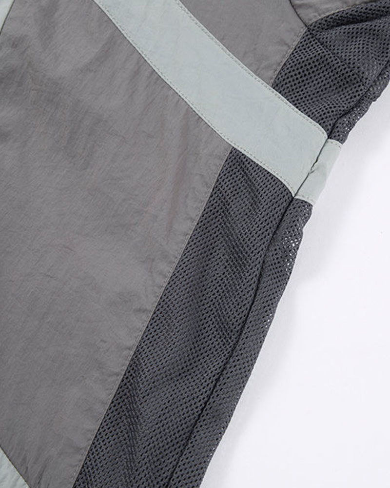 Spliced Drawstring UV Protection Light Jacket
