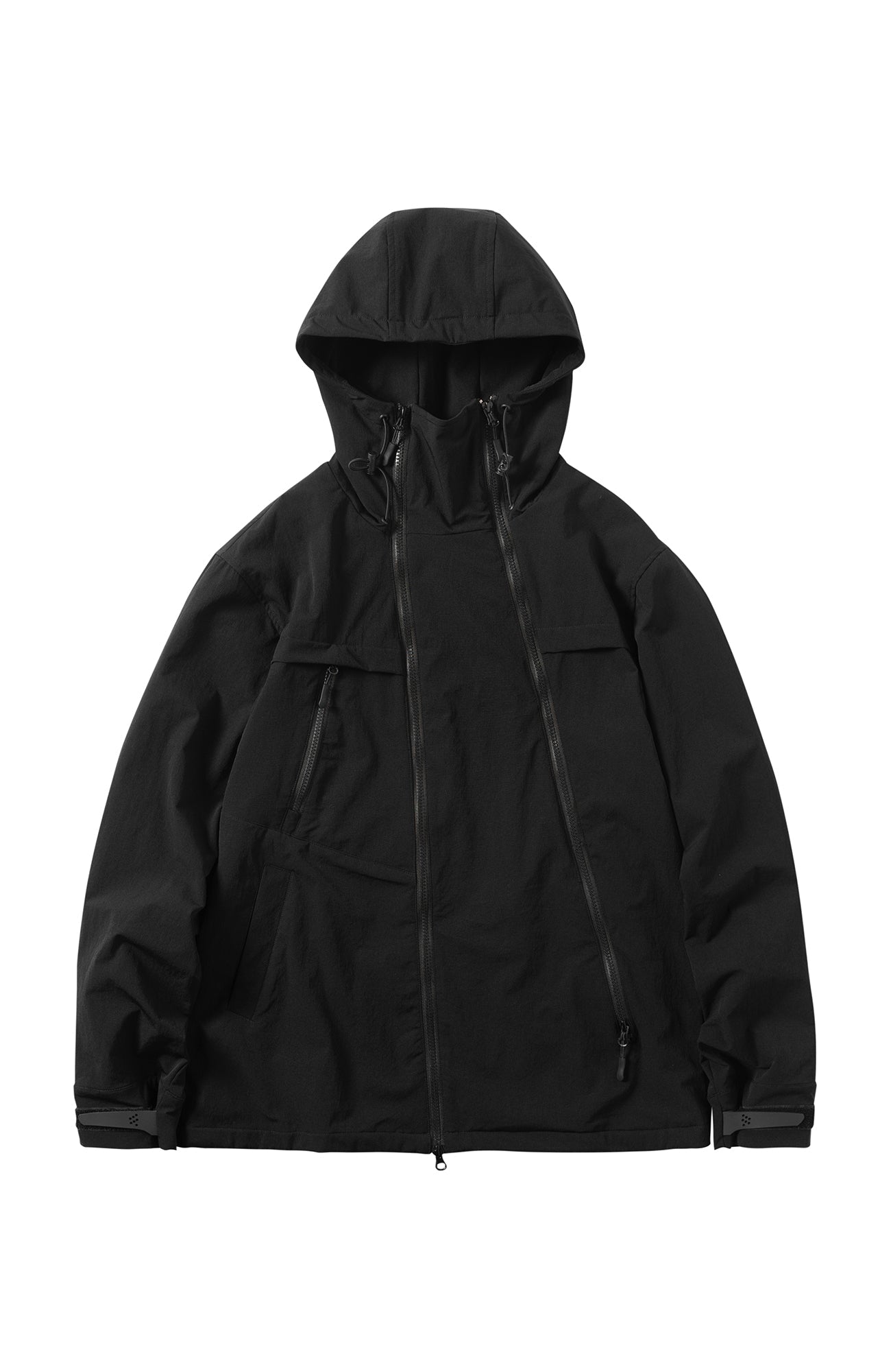 Dual-Placket Softshell Hooded Jacket