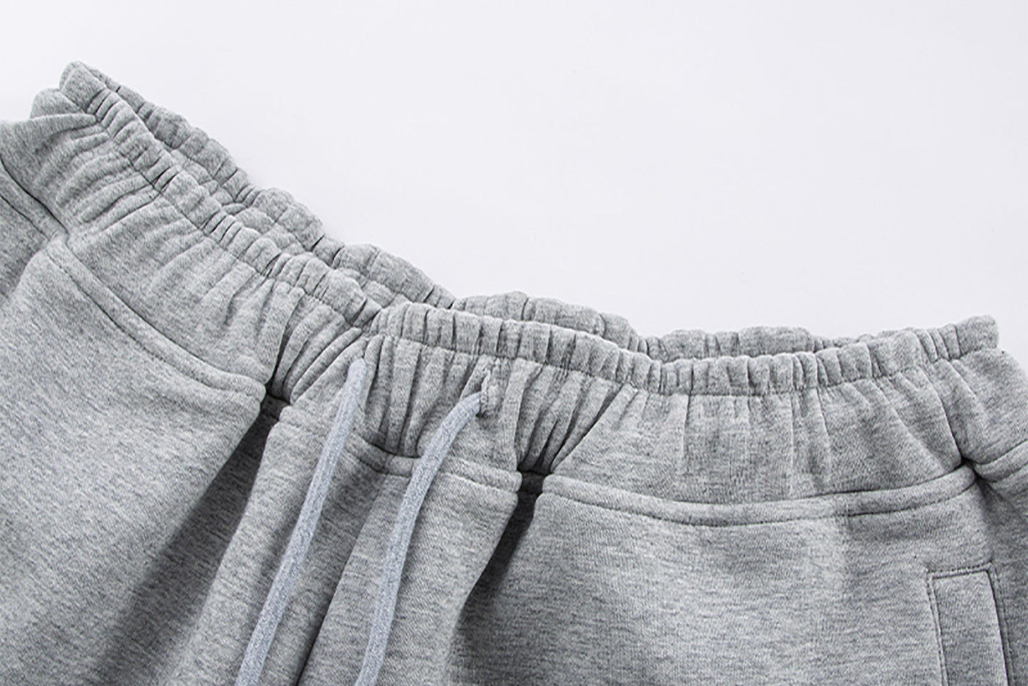 Curved Spliced Drawstring Shorts