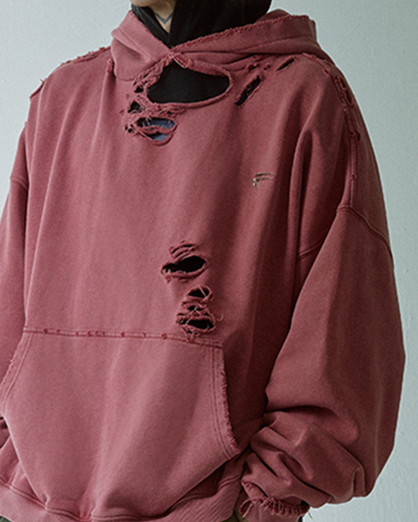 Essential Oversized Distressed Hoodie