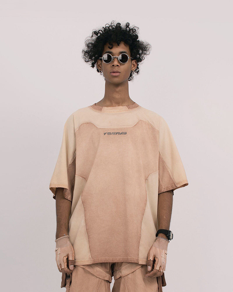 Distressed Dirty-Dye Deconstructed Panel T-Shirt