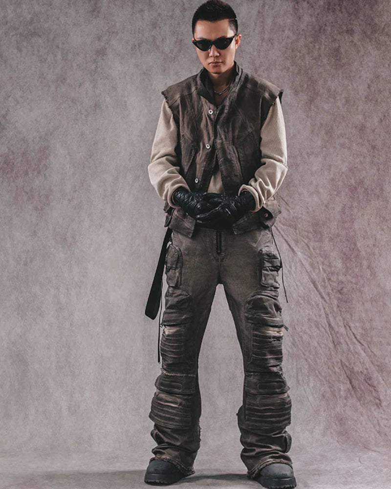 Post-Apocalyptic Wear Geometric Cut Vest