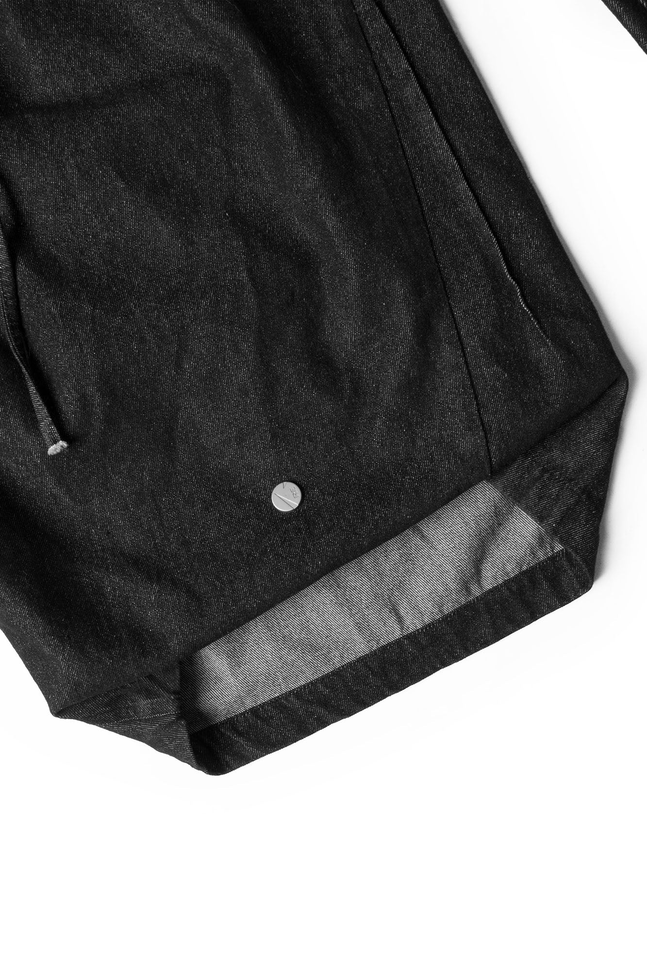 Drawstring Pleated Oversized Raw Jeans
