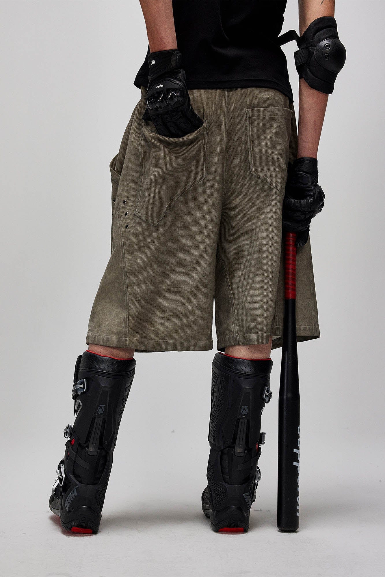 Dirty Fit Layered Frayed Knee Shorts