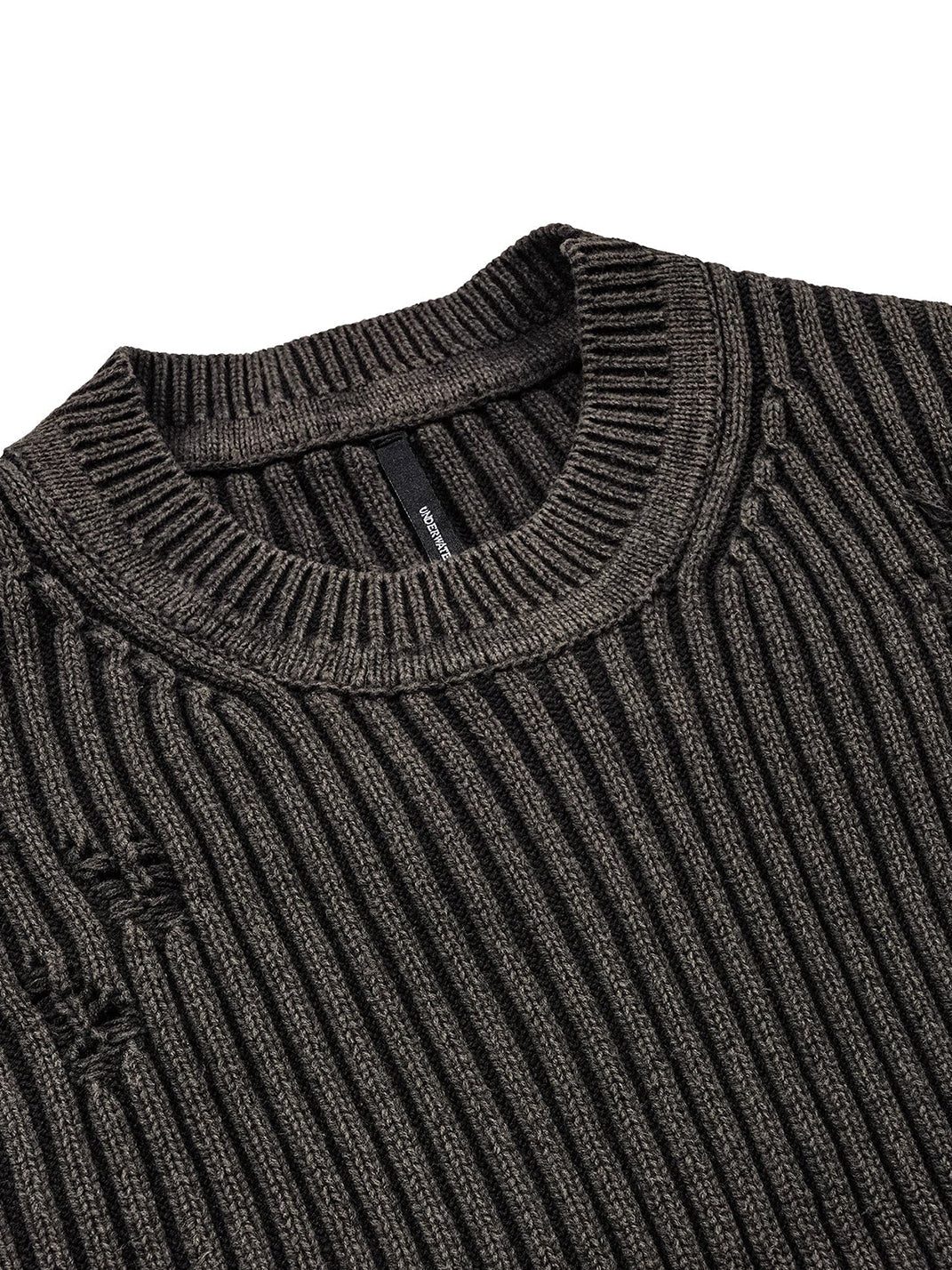 Post-Apocalyptic Wear Ripped Sweater Charcoal