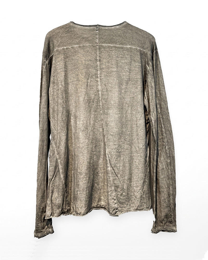 Post‑Apocalyptic Tie‑Dyed Asymmetric Long‑Sleeve T-Shirt