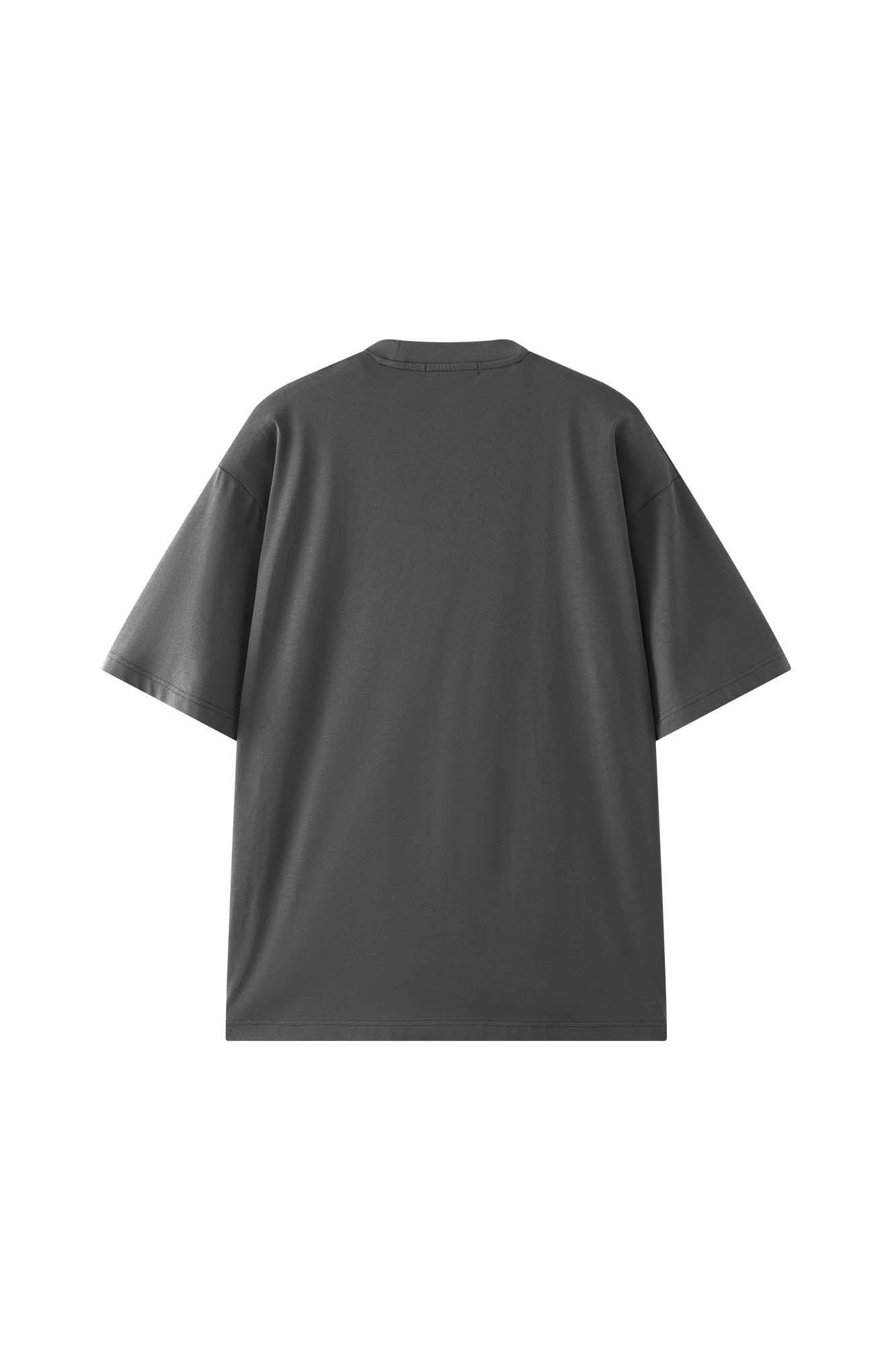 Asymmetrical Pleated Script Graphic T-Shirt