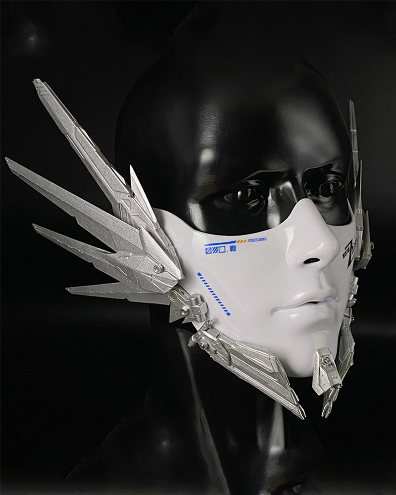Cyberpunk Mecha Tech Half-Face Mask