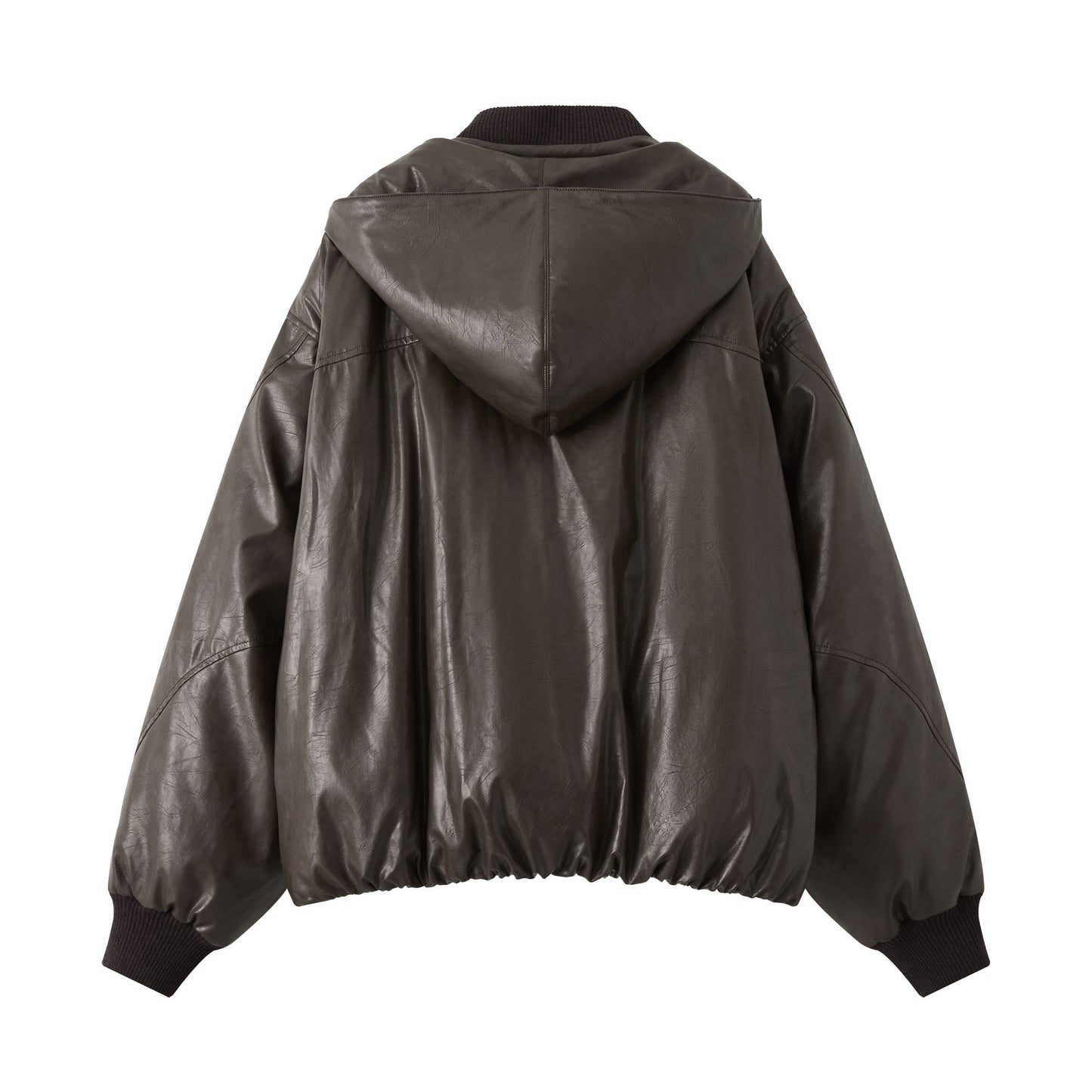 Deconstructed PU Oversized Puffer Jacket