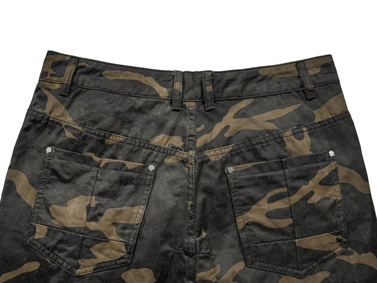 Camo Deconstructed Fang-Paneled Pants