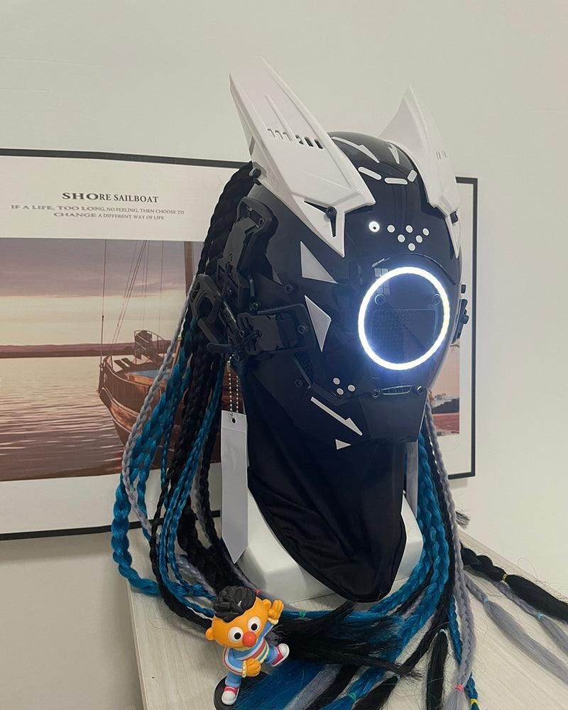 Dreadlocks Led Cyberpunk Helmet Mask