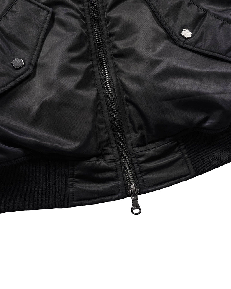 Distressed Bondage MA-1 Jacket Black
