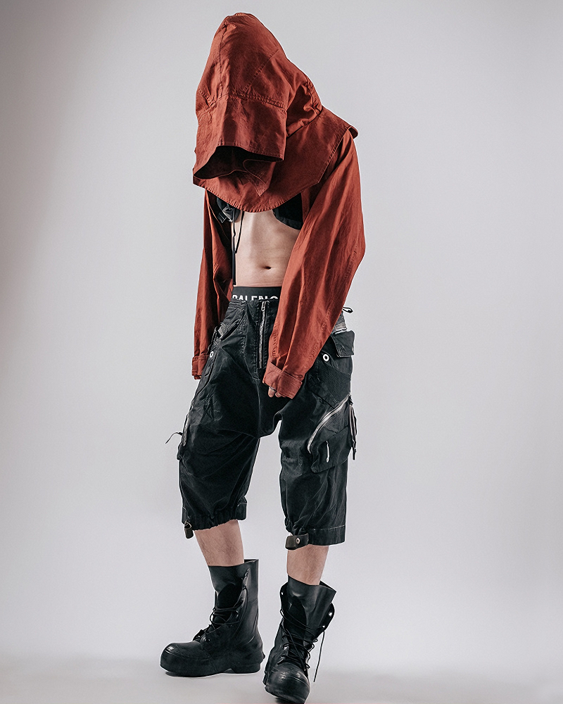 Post-Apocalyptic Tactical Dirty Wash Hooded Cape