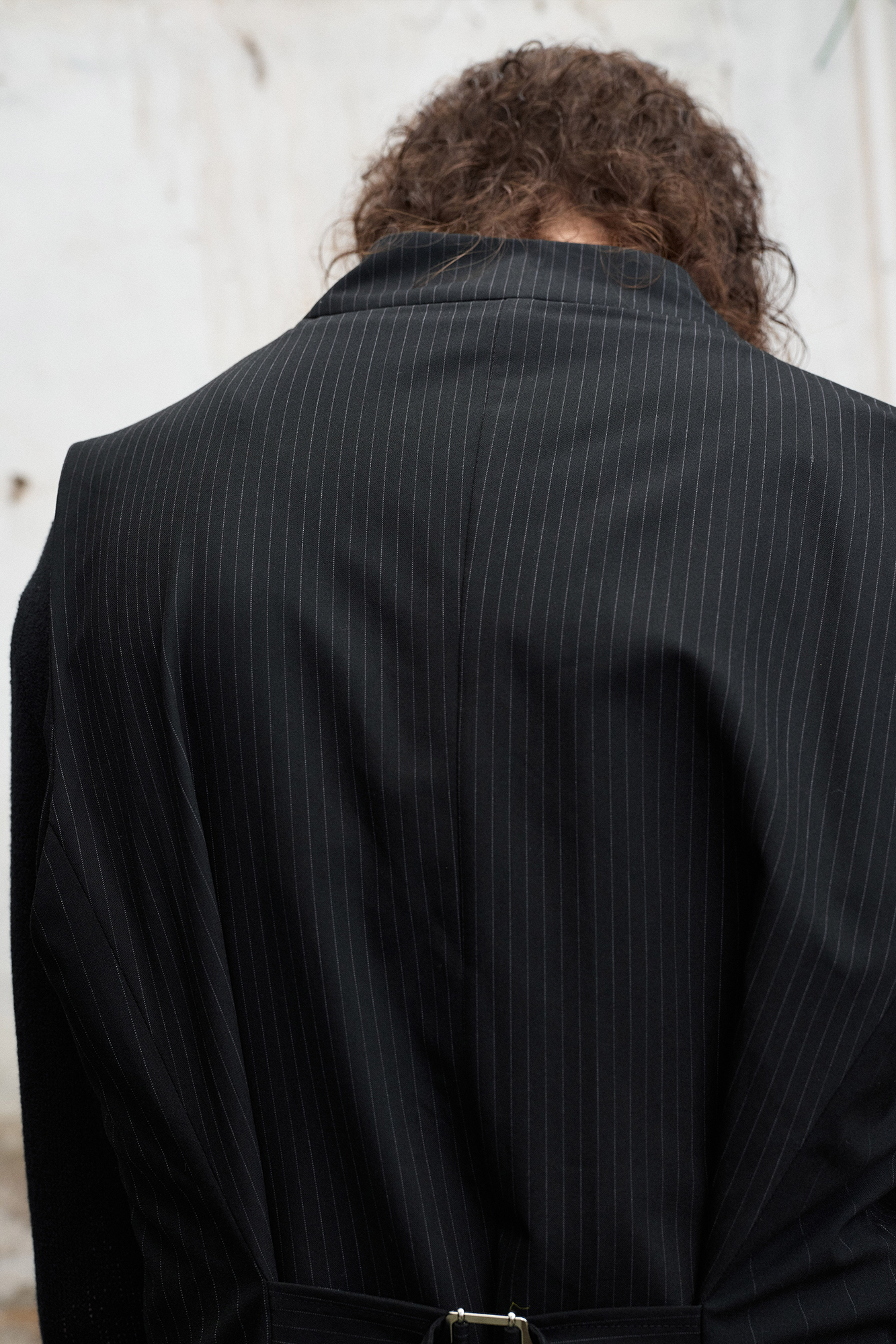 Double-Collar Panel Pinstripe Vest
