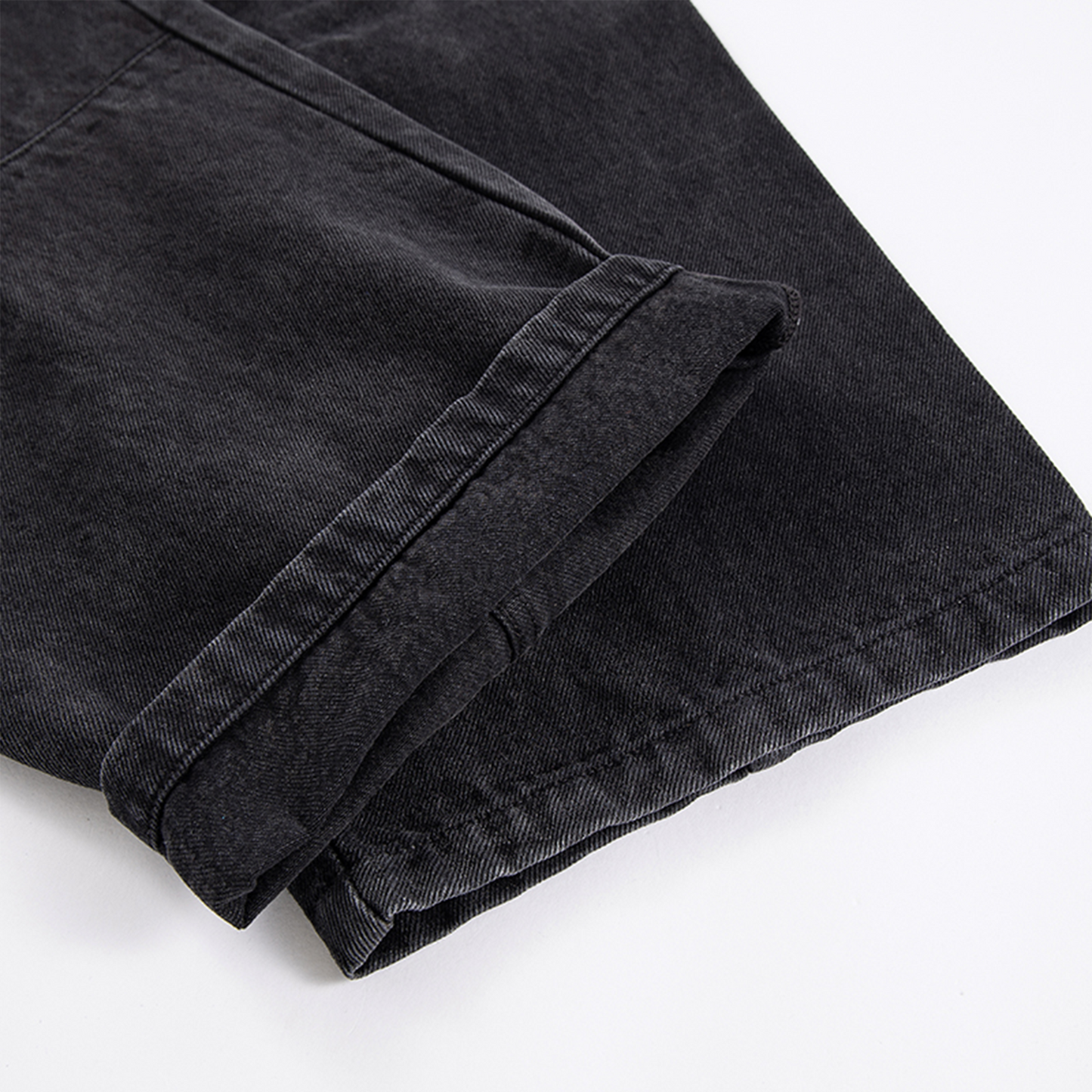 Washed Panel Multi-Pocket Straight-Leg Jeans