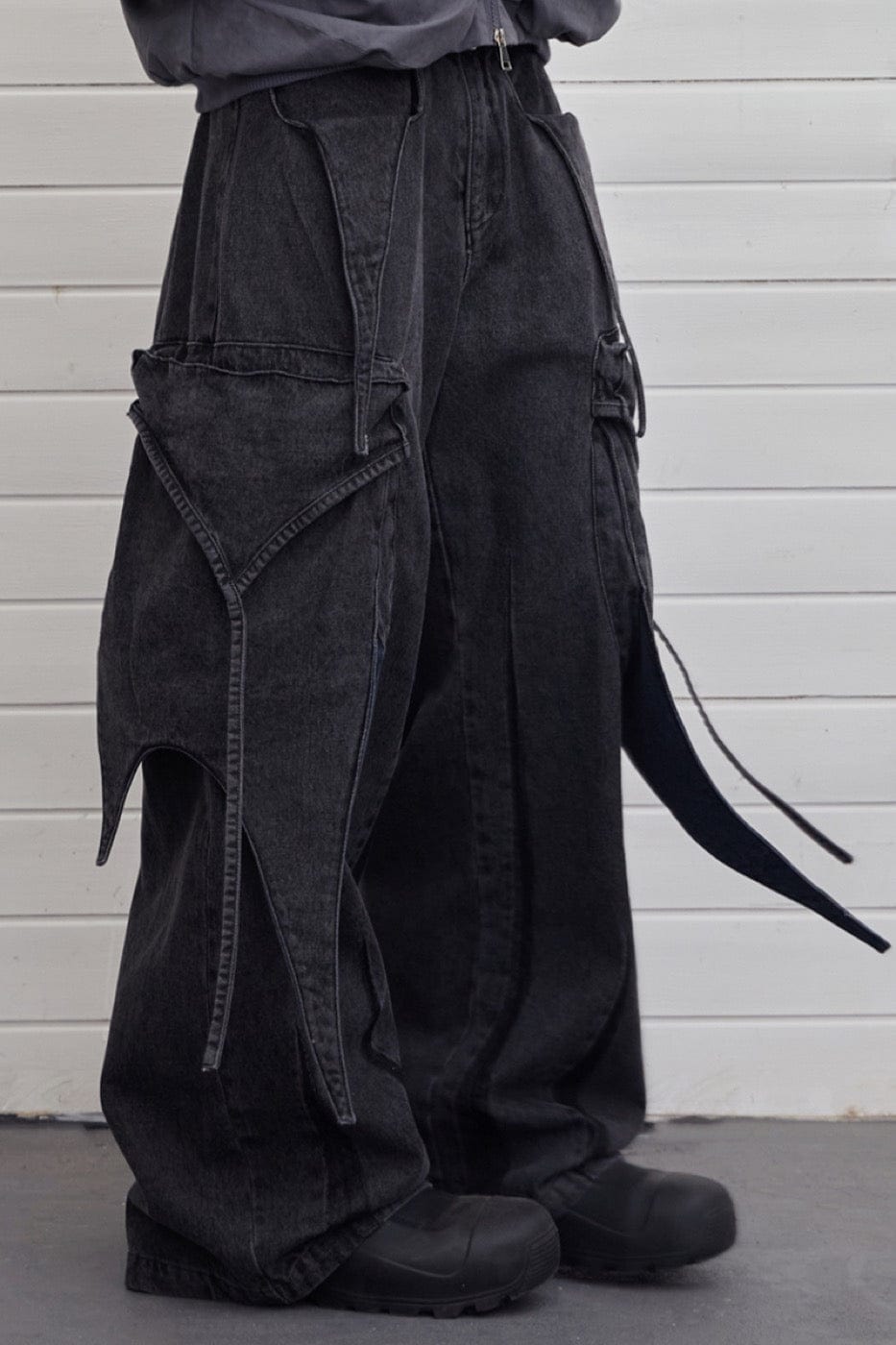 Multi-Layered Stripes Deconstructed Jeans