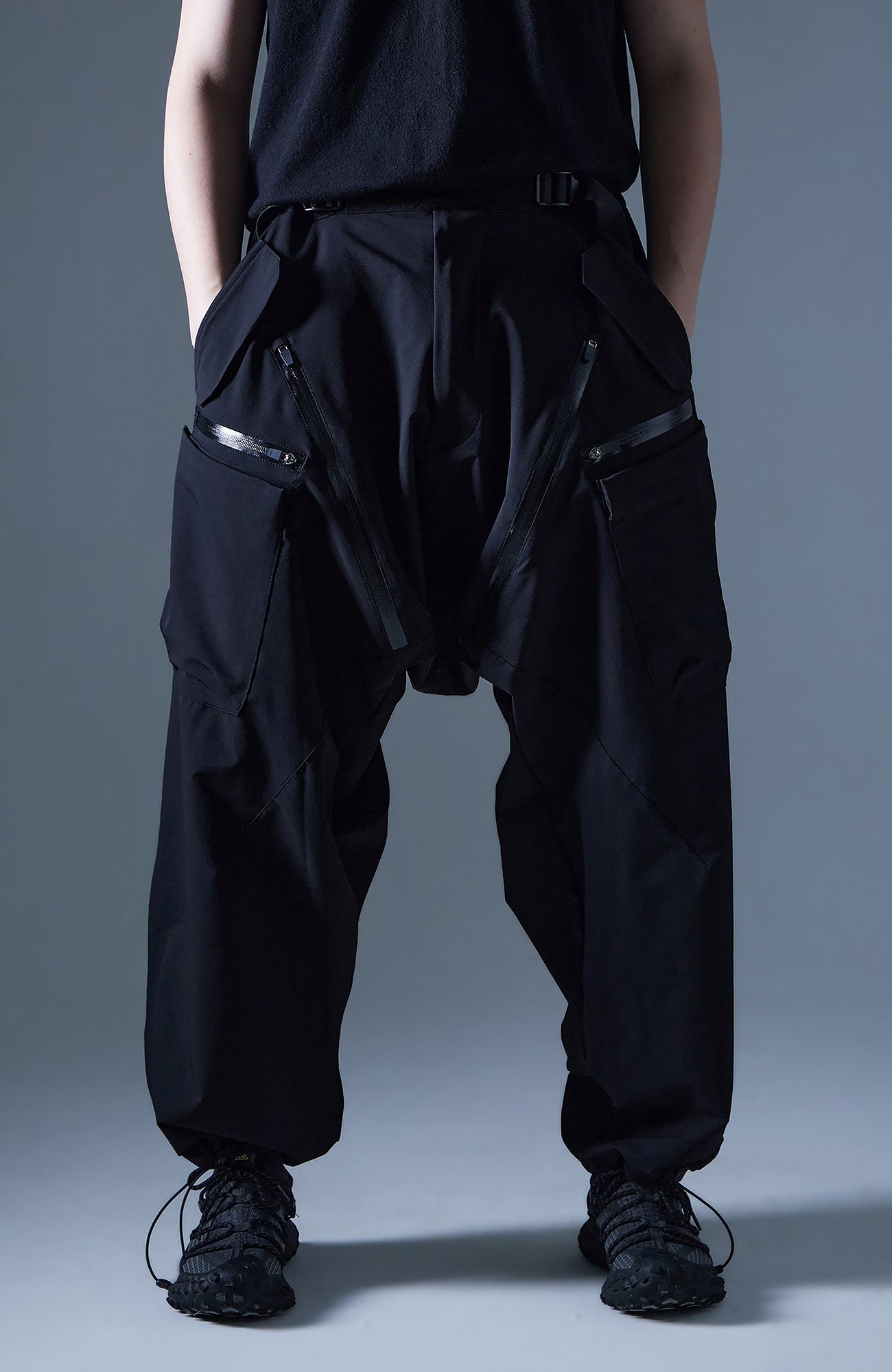 Techwear Drop-Crotch Trousers