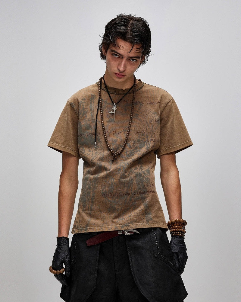 X-Silhouette Distressed Graphic T-Shirt