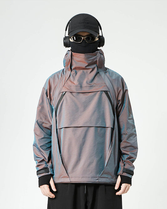 Gradient Hooded Pullover Windbreaker