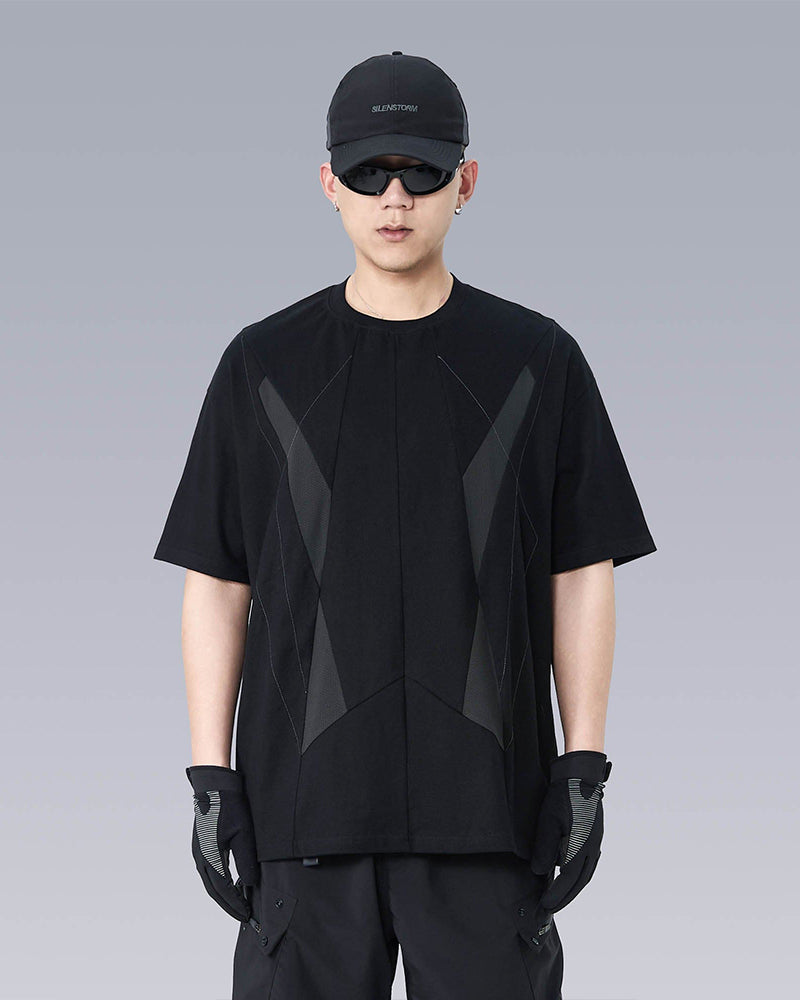 Geometric Spliced Mesh T-Shirt