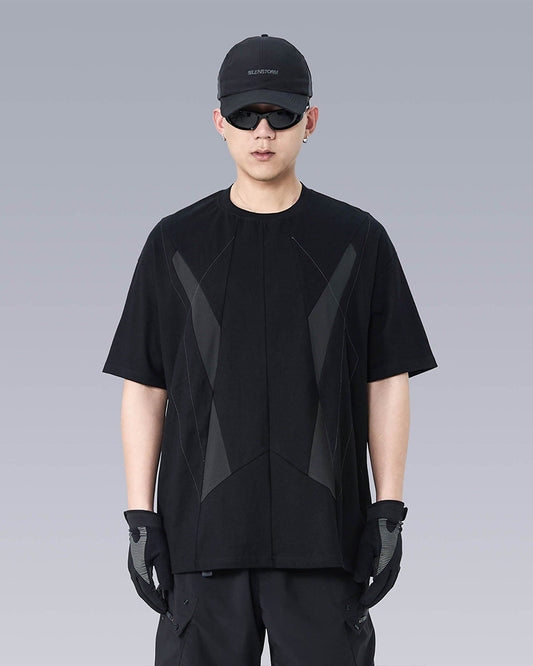 Geometric Spliced Mesh T-Shirt