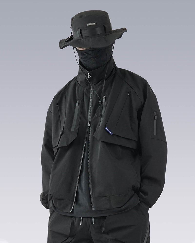 Double-Layer Multi-Pocket Stand Collar Jacket