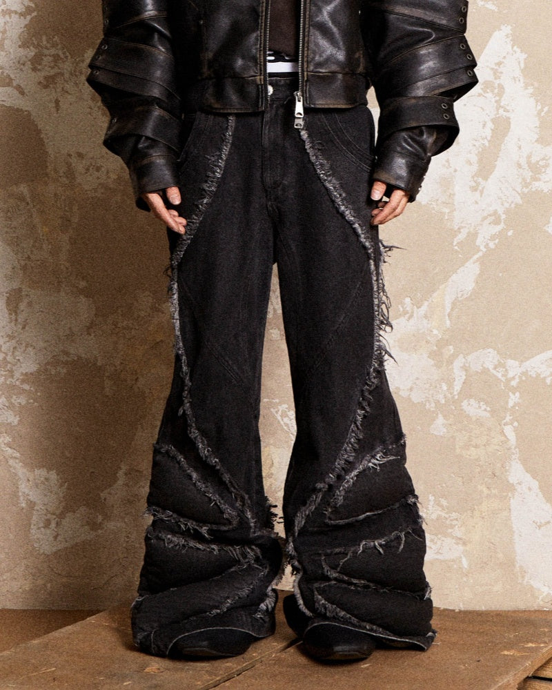Mutation Dragon Claw Frayed Flared Jeans