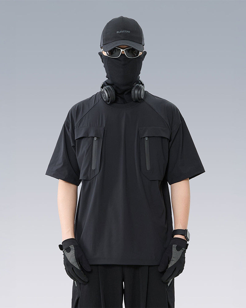 Tactical Mesh-Back Zip Pocket T-Shirt