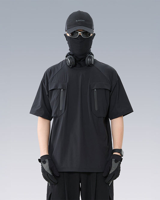 Tactical Mesh-Back Zip Pocket T-Shirt