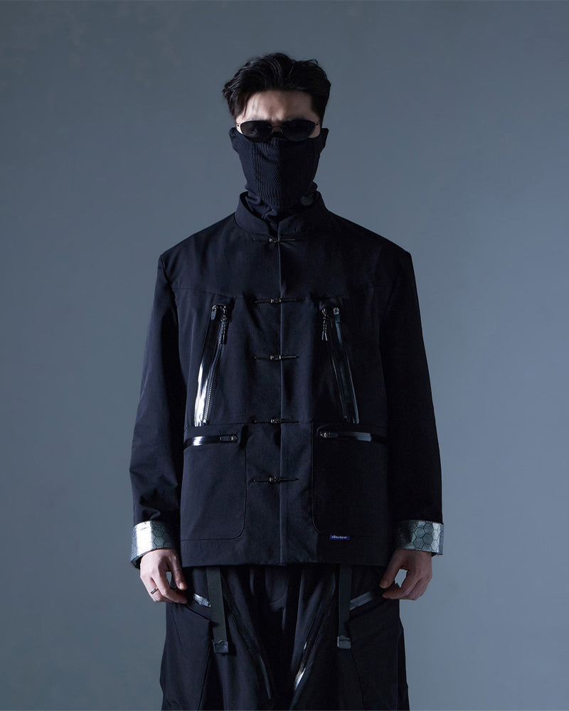 Multi-Pockets Mandarin Waterproof Jacket