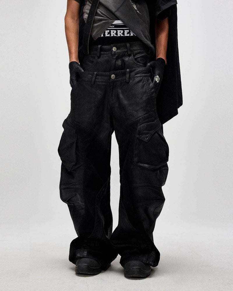 Dual-Waist Waxed Arc-Spliced Cargo Pants