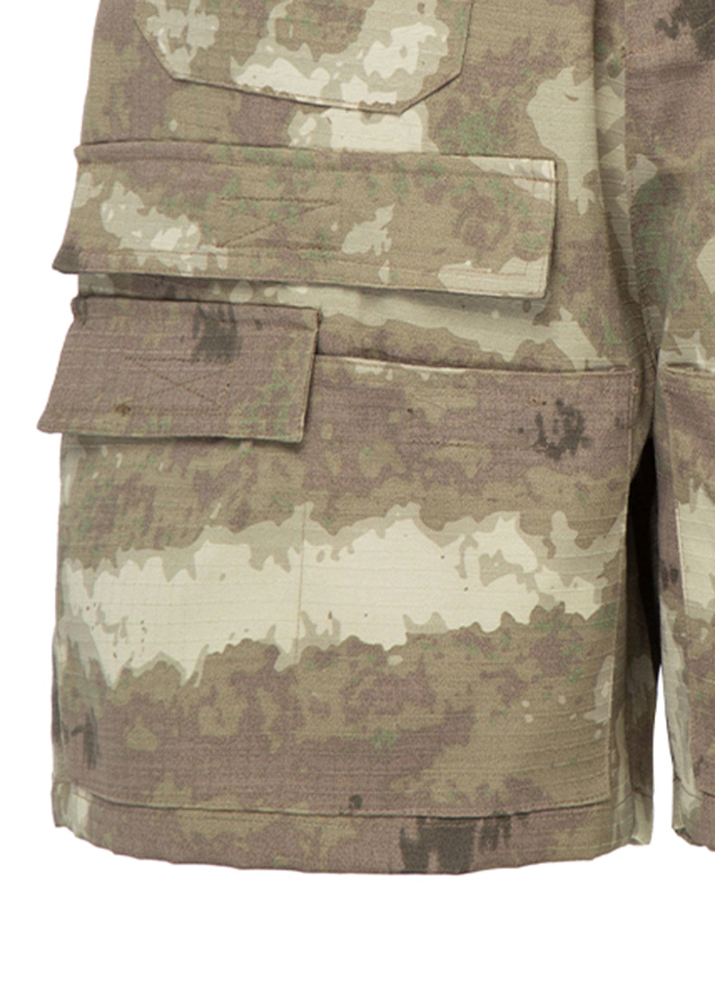 Retro Camo Multi Pocket Buckle Shorts