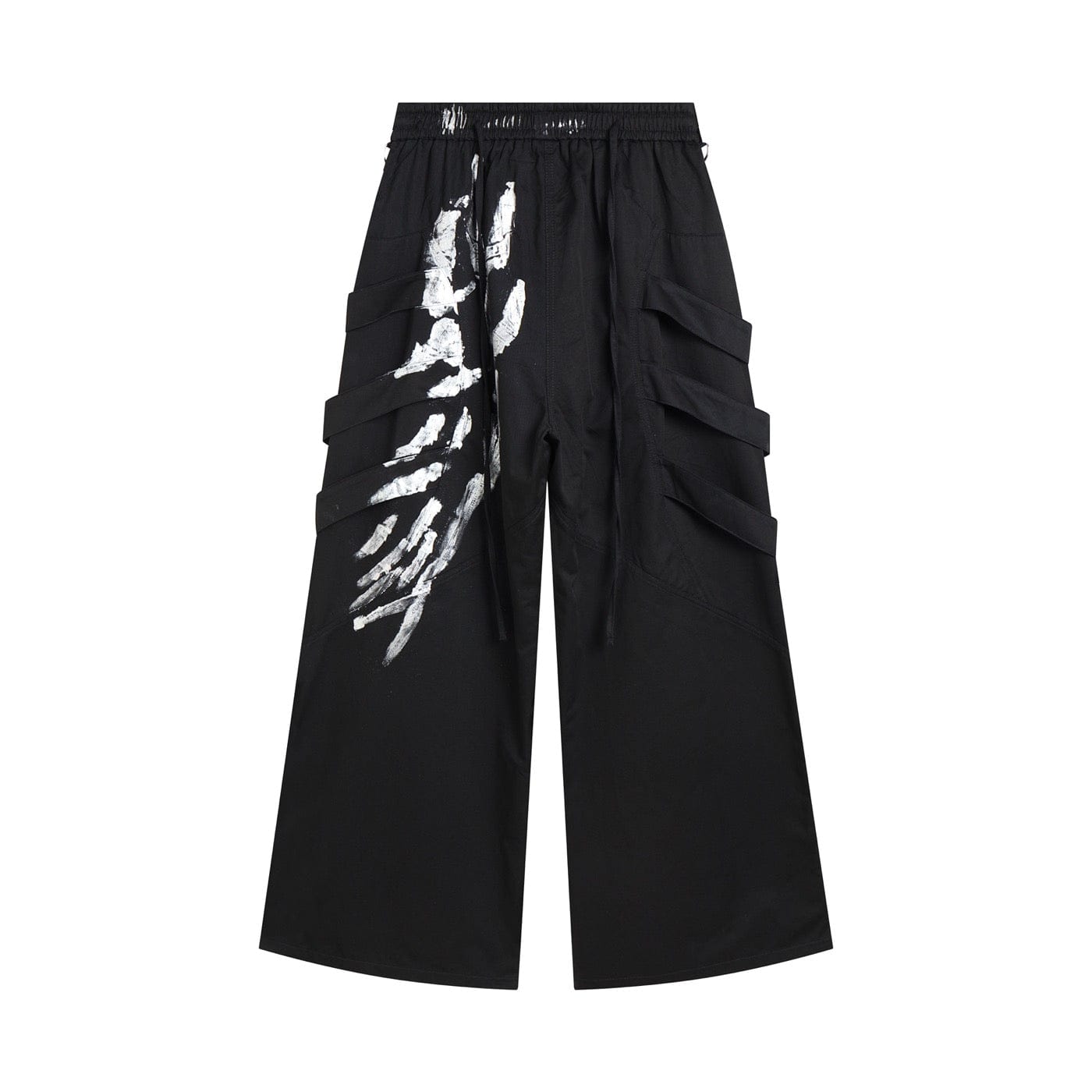 Multi-Layered Striped Graffiti Cargo Pants
