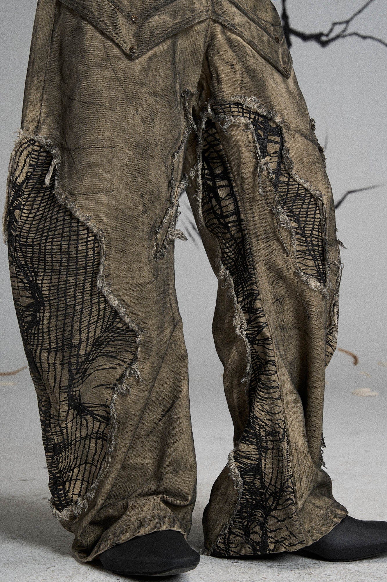 Mutation Distressed Fungal Invasion Machete Pants