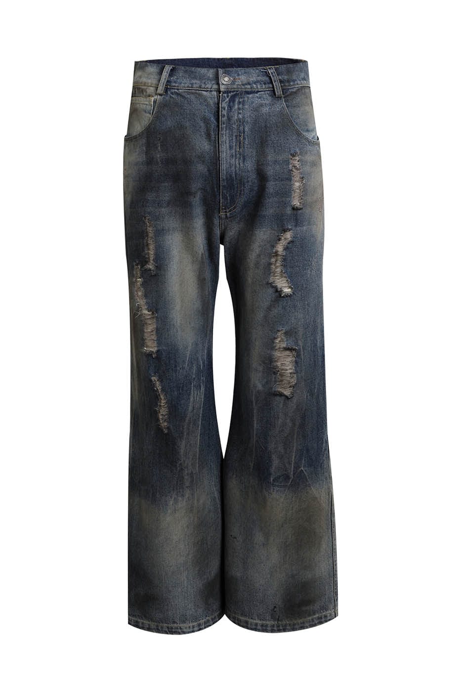 Distressed Dusty Flared Jeans
