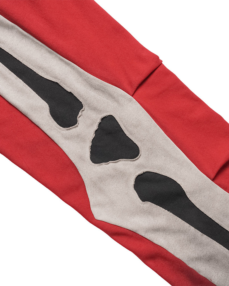 Skeleton Distressed Contrast Panel Sweatpants