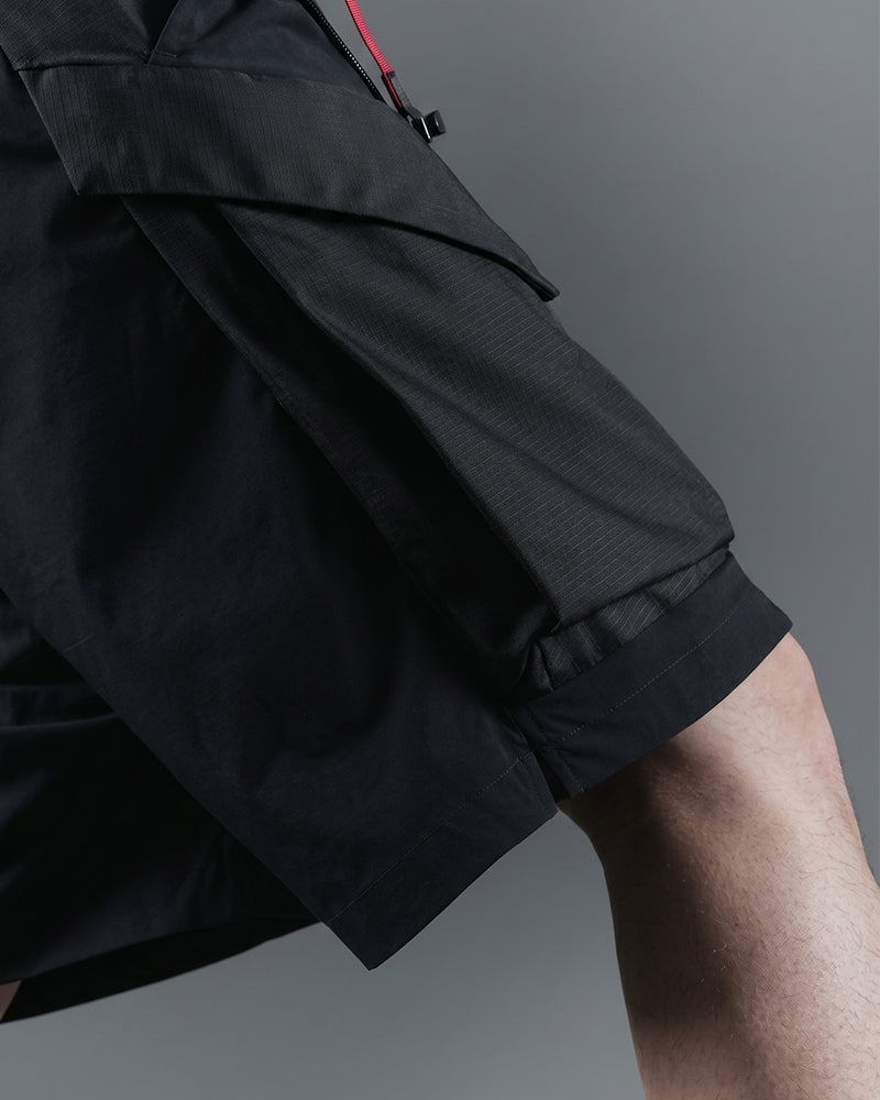 Half-Zip Thermal-Dynamics Techwear Shorts