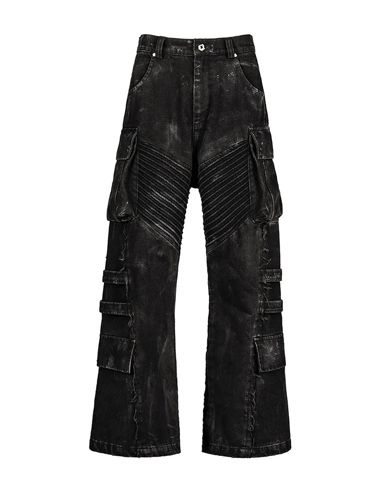 Deconstructed Distressed Wanderer Multi-Pocket Jeans
