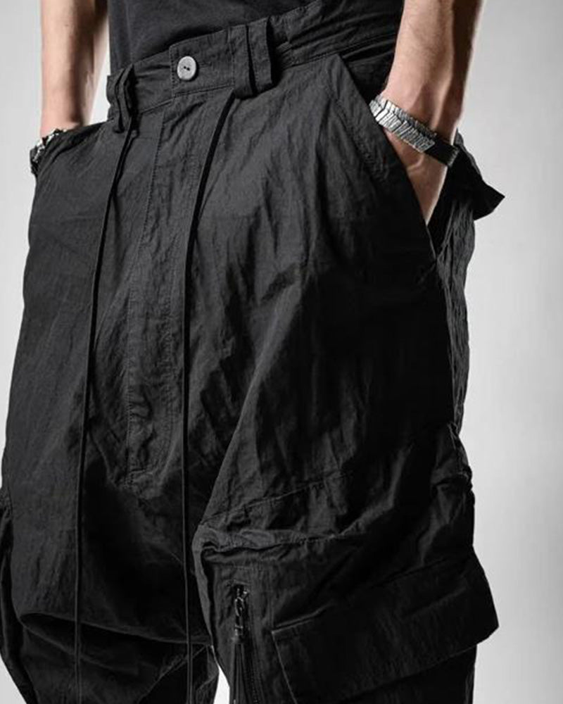 Wasteland Drop-Crotch Multi-Pocket Harem Pants