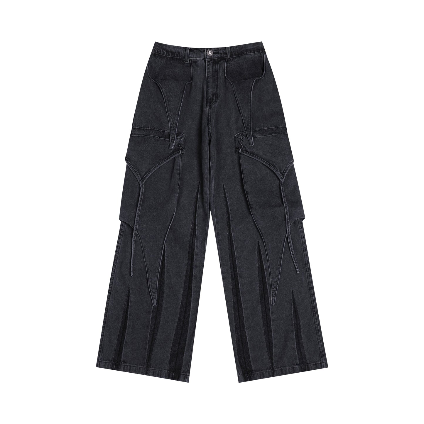 Multi-Layered Stripes Deconstructed Jeans