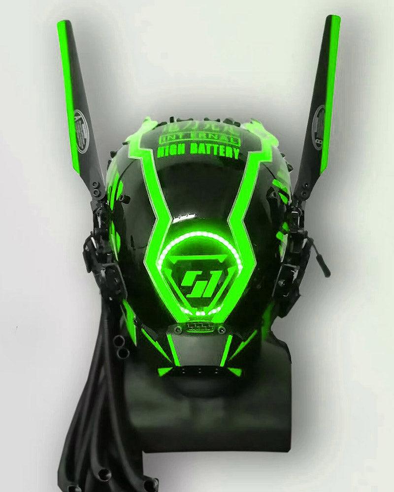 Samurai Dreadlocks LED Cyberpunk Helmet Mask