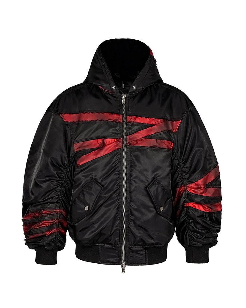 Distressed Bondage MA-1 Jacket Red