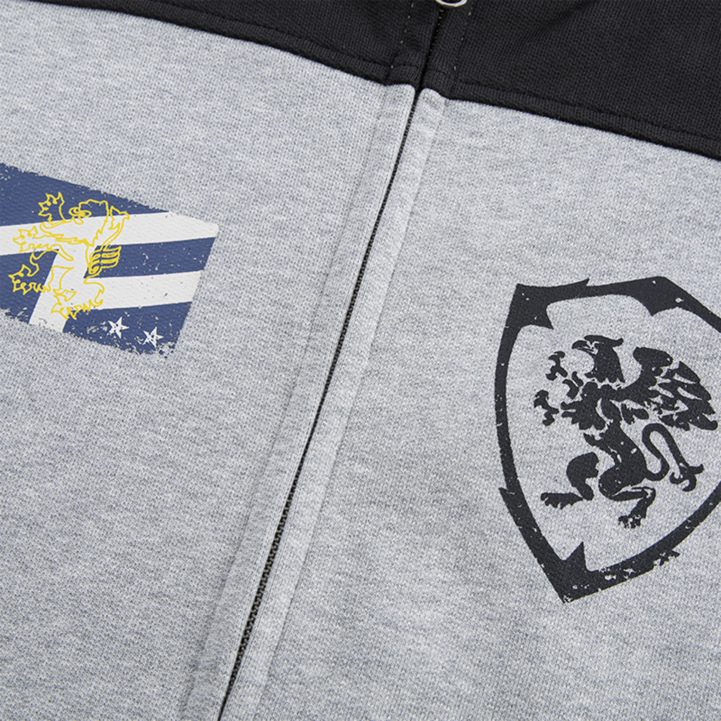 Contrast Panel Badge Graphic Hooded Jacket