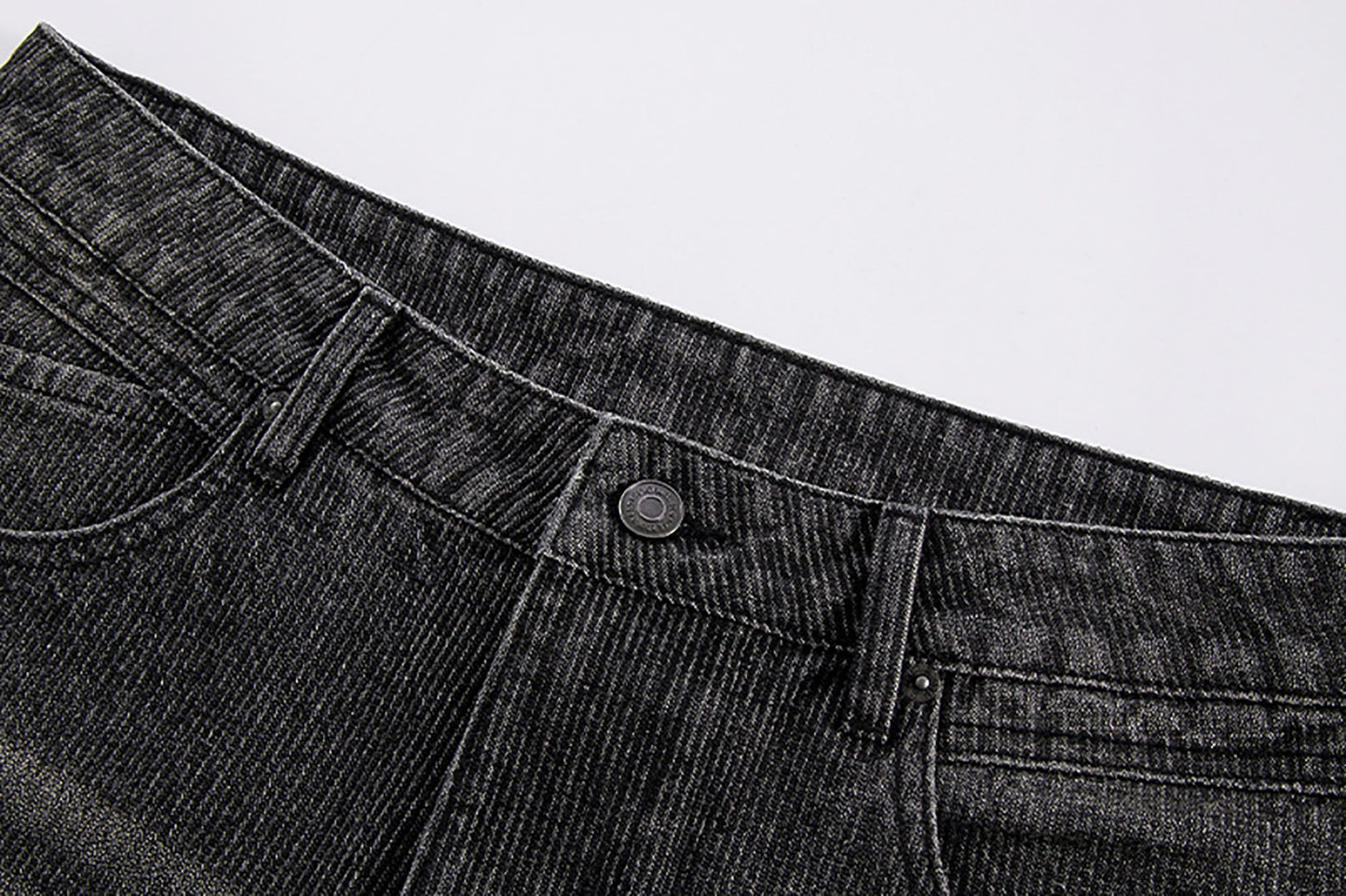 Retro Corduroy Logo Embroidery Straight-Leg Jeans