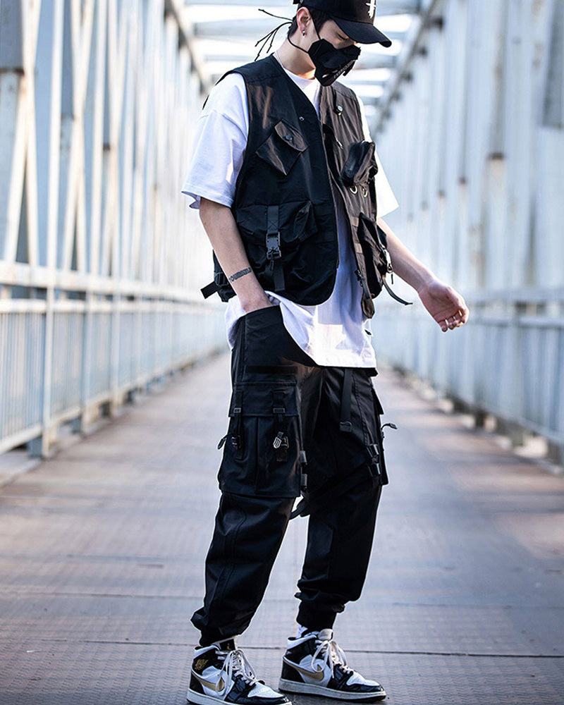 Functional Ribbon Pocket Cargo Pants