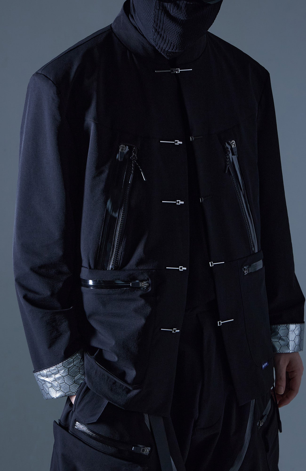 Multi-Pockets Mandarin Waterproof Jacket