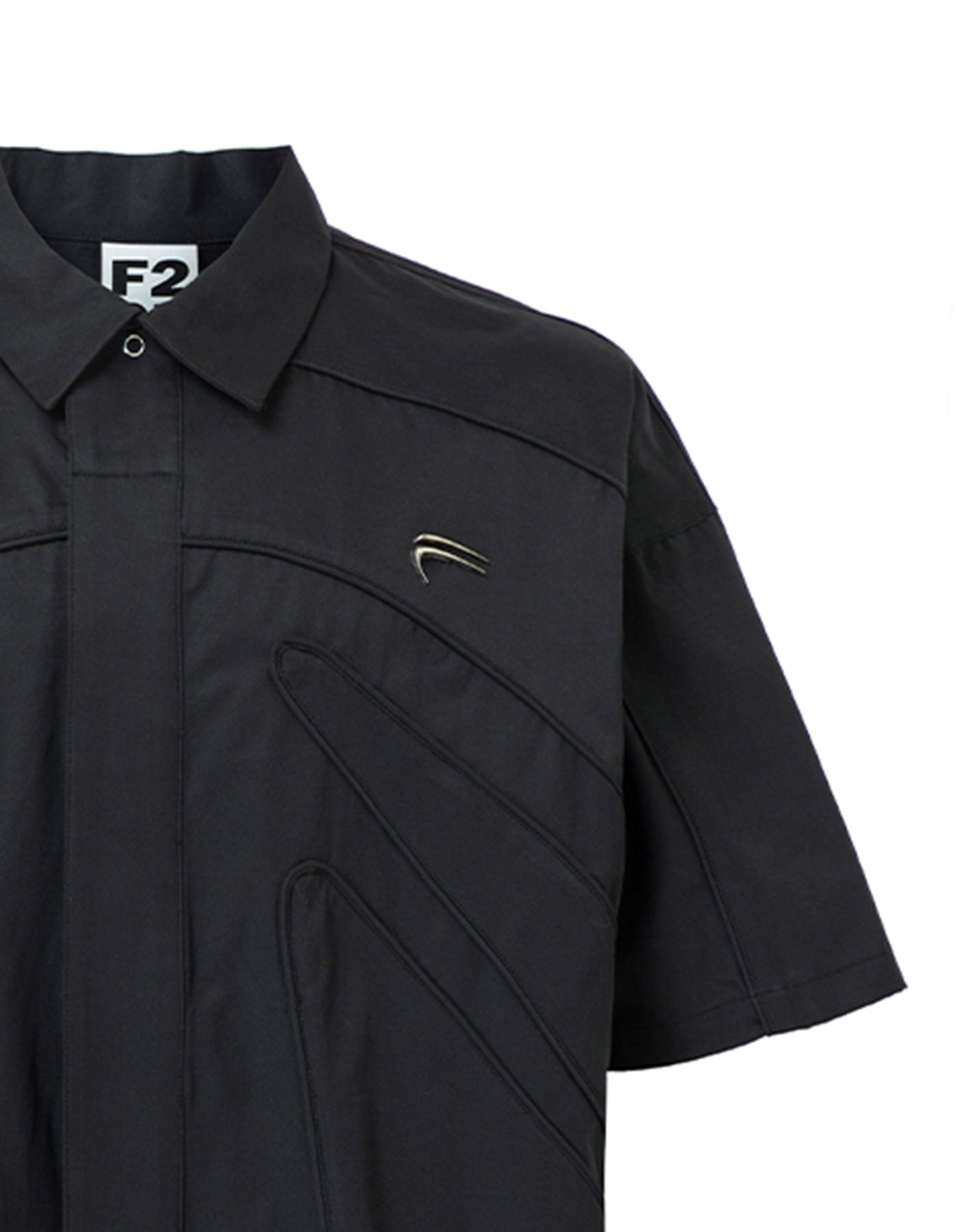 Spliced Metal Logo Half Shirt