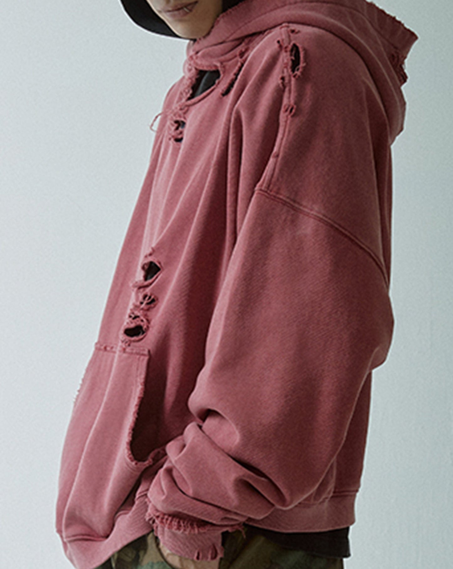 Essential Oversized Distressed Hoodie